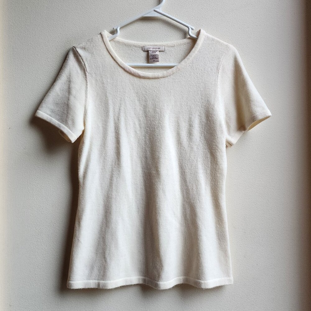 Covington Cream Short Sleeve Scoop Neck Jersey Size Small